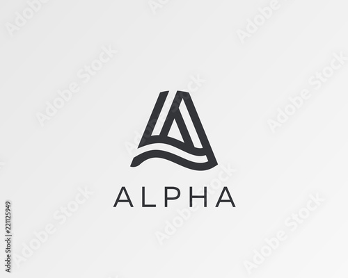 Letter A vector line logo design. Creative minimalism logotype icon symbol.