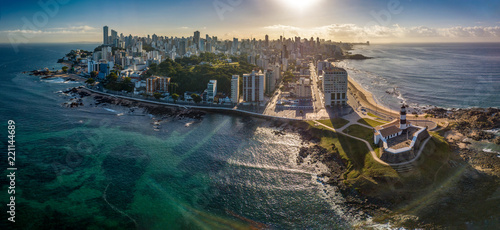 Aerial View of Farol da Barra in Salvador, Bahia, Brazil