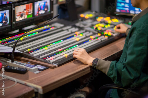 Blur background switcher or Switcher in studio news.