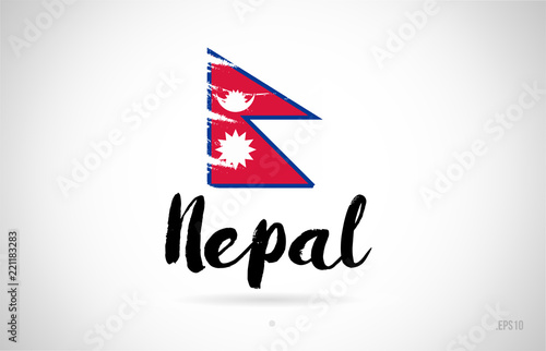 nepal country flag concept with grunge design icon logo