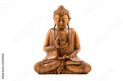 Wooden buddha statue