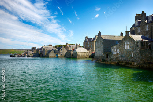 The shore of Lerwick on a beautiful sunny day