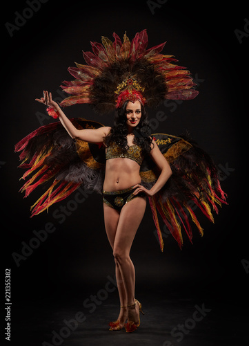 Woman in brazilian carnival costume.