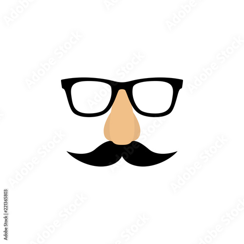 Mask with glasses fake nose and mustache. Vector illustration