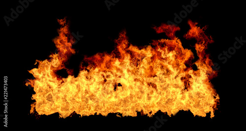 Big Fire Flame on Black Background