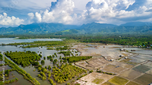 North Bali island coastline aerial view