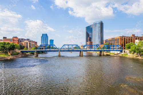 Downtown Grand Rapids Michigan view from the Grand River