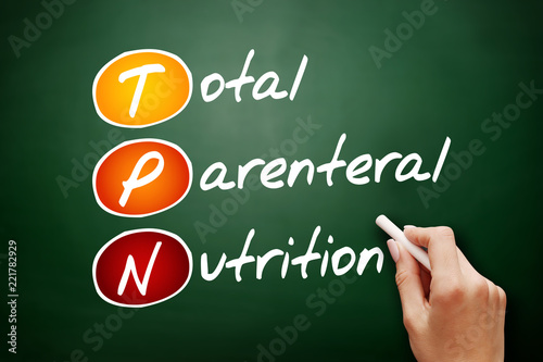 TPN - Total Parenteral Nutrition acronym, concept on blackboard