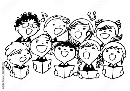 Children choir for coloring