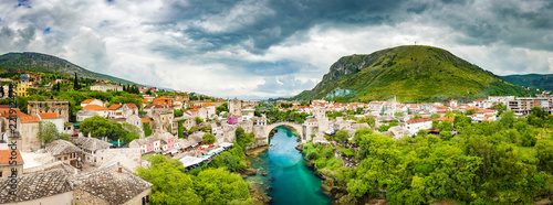 Old town of Mostar with famous Old Bridge (Stari Most), Bosnia and Herzegovina