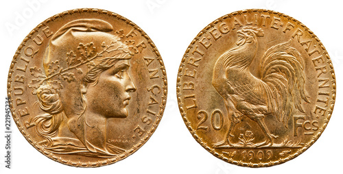 Frankreich 20 Francs 1909 Gold