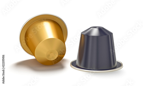 coffee capsule on white background