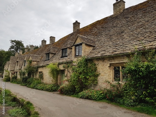 Old, historic, country houses in Bibury, Cotswolds, England