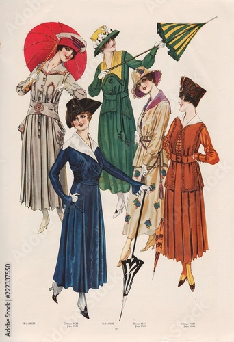 Gravure Le miroir des modes de mai 1917 N°5