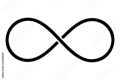 Infinity sign with black lines on a white background. Vector illustration