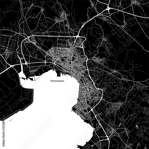 Area map of Thessaloniki, Greece