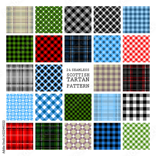 24 Tartan Seamless Pattern.