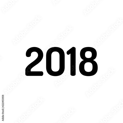 2018 number icon. Happy New Year