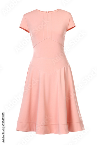 Peach dress isolated on white