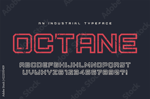 Octane vector display typeface, font, alphabet, typography.