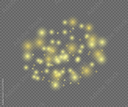 Vector Shining Magic Lights on Transparent Background.