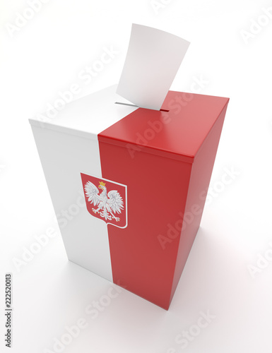 urna wyborcza z polskim godłem