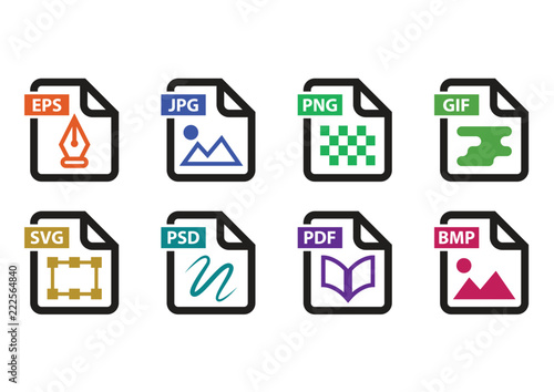 Digital file format icon set