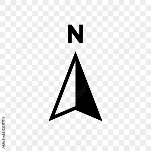 North arrow icon N direction vector point symbol