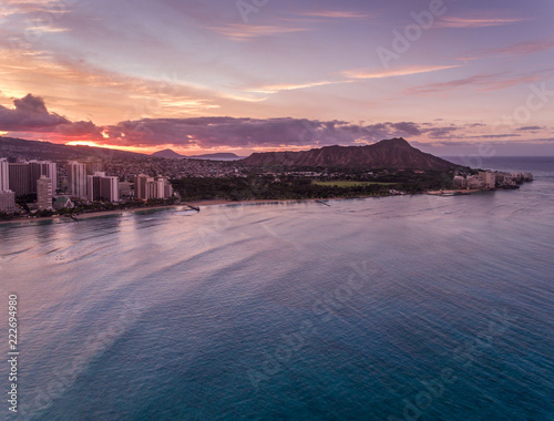 Sunrise over Diamond Head Honolulu Hawaii