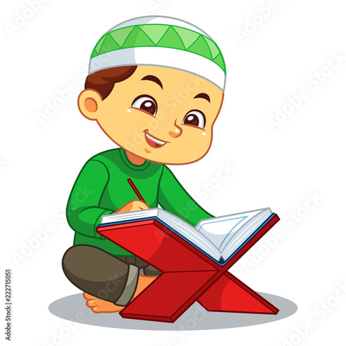 Moslem Boy Reading Koran