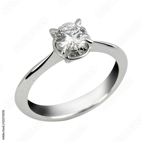 Simple elegant diamond ring set with a solitaire