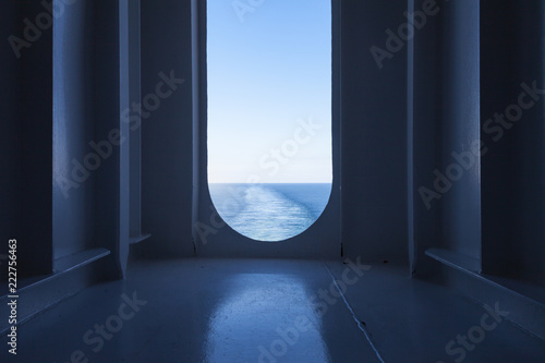 Ship's Wake. The view from a ship's stern as it travels across the ocean.