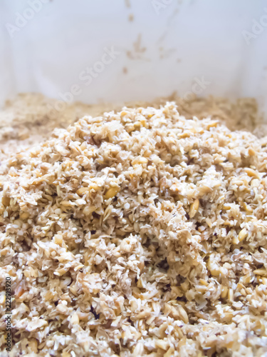 Spent Grain after mashing in a bucket from Homebrew : Craft Beer