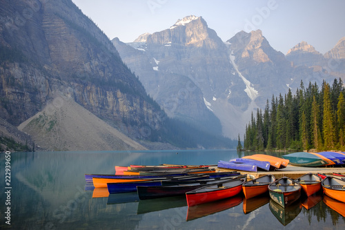 Moreine Lake at sunrise, Banff National Park, Canada