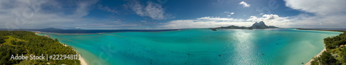 Bora Bora wyspa Polinezja Francuska laguny widok z lotu ptaka