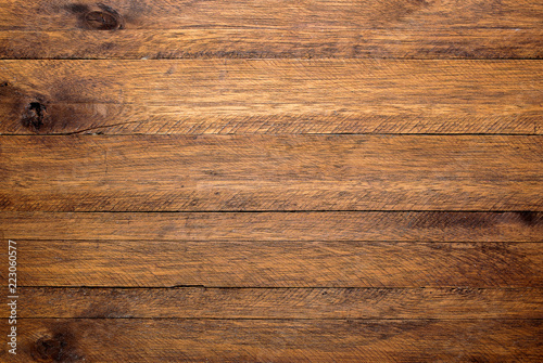 Brown wood table background, lots of contrast, wooden texture