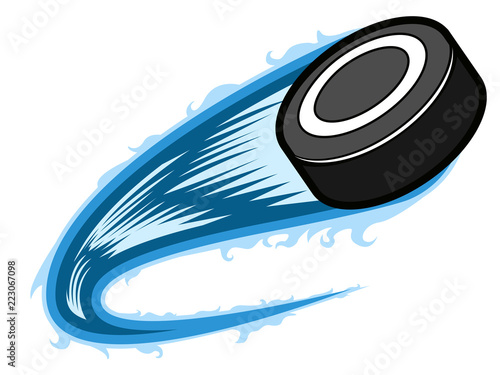 Hockey puck with an effect. Vector illustration design