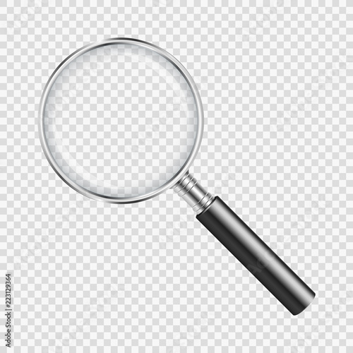 Magnifying glass on transparent background