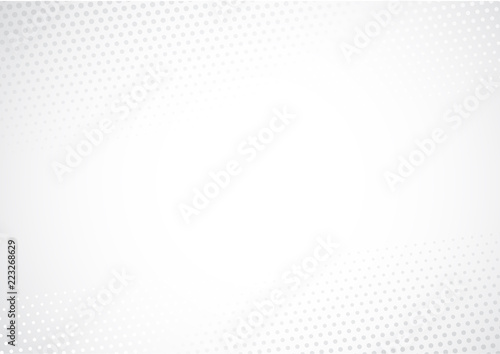 Modern Halftone white and grey background. Decorative web concept, banner, layout, poster. Vector illustration
