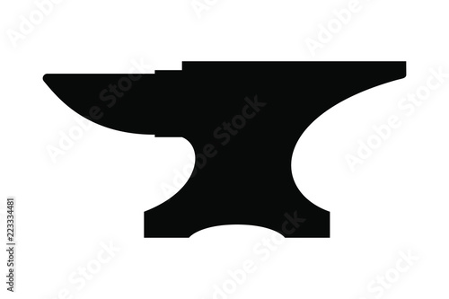 Icon anvil for blacksmith. Symbol blacksmith logo. Sign silhouette anvil. Heavy industry. Vector illustration