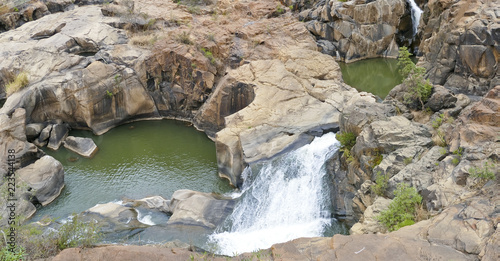 Rock Formations and Waterfall at Lowveld National Botanical Garden, Nelspruit, Mpumalanga, South Africa