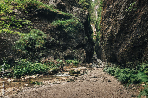 Walking pathway through the canyon in Janosik Holes - Mala Fatra - Slovak Republic