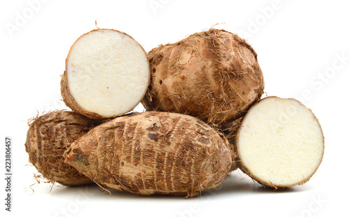 Closeup of taro on white background 