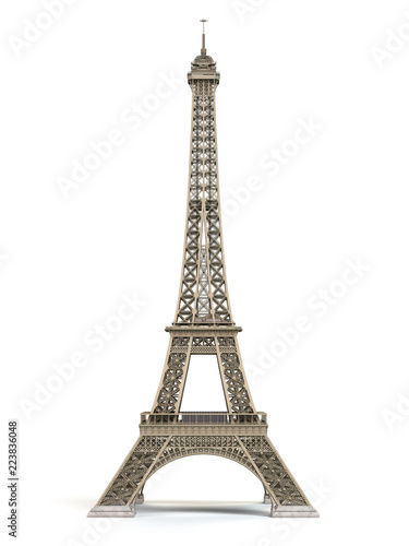 Eiffel Tower metallic isolated on a white background