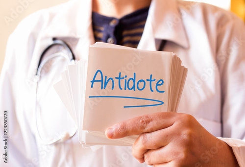 antidote on white paper concept 