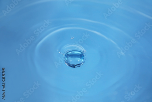 Splash of blue water as background, closeup