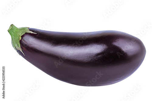 Fresh eggplant isolated on white background with clipping path