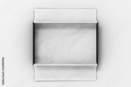 gift box mockup with unfolded wrapping paper