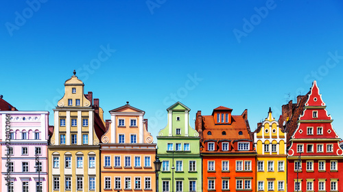Old color houses in Wroclaw, Poland