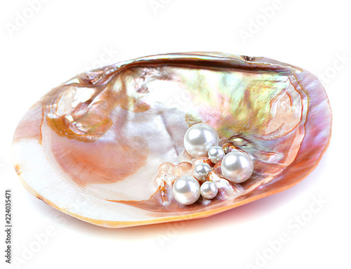 Naturalne perły wewnątrz muszli ostryg